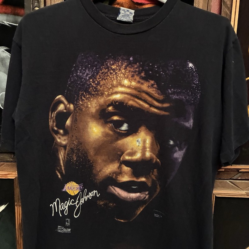 Vintage Salem Sportswear Magic Johnson 90s Portrait Big Face NBA T-Shirt Large gallery