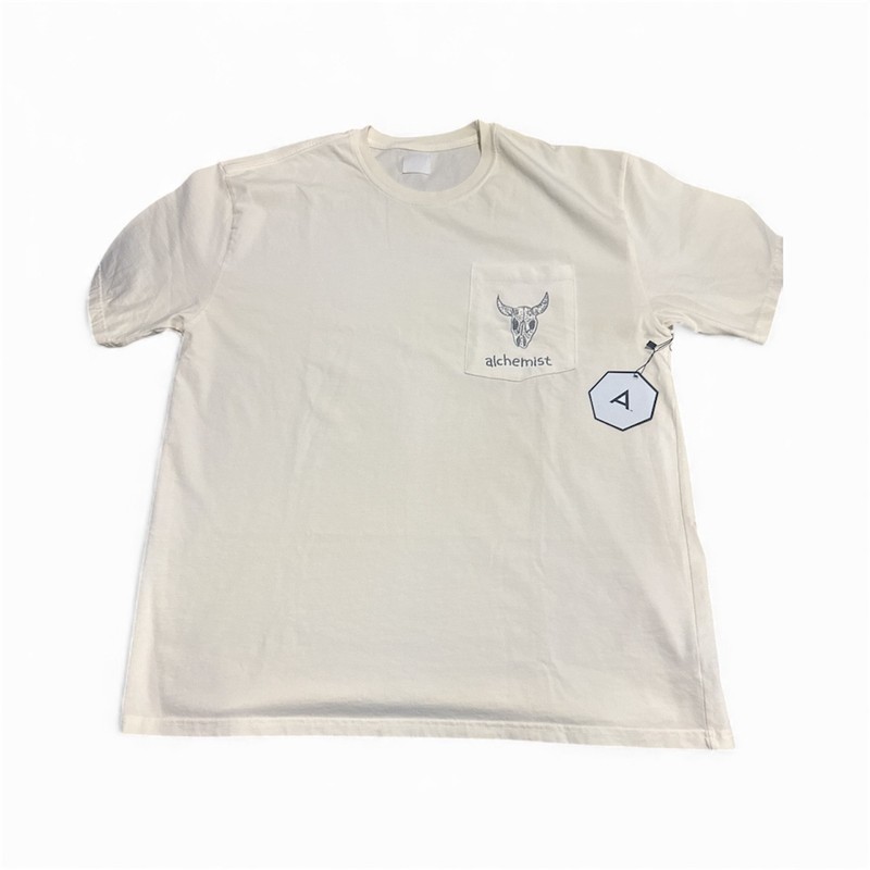 Alchemist Skull Graphic Pocket Tee Men’s Ivory Short Sleeve XXL