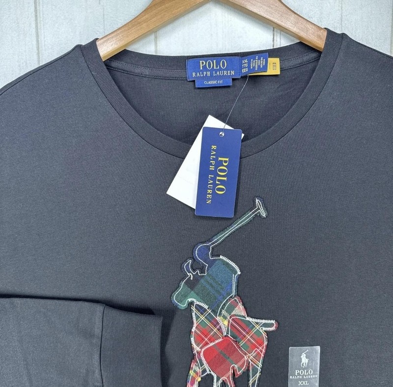 Polo Ralph Lauren Patchwork Plaid Big Pony Shirt 2XL Long Sleeve Black NEW$69.50