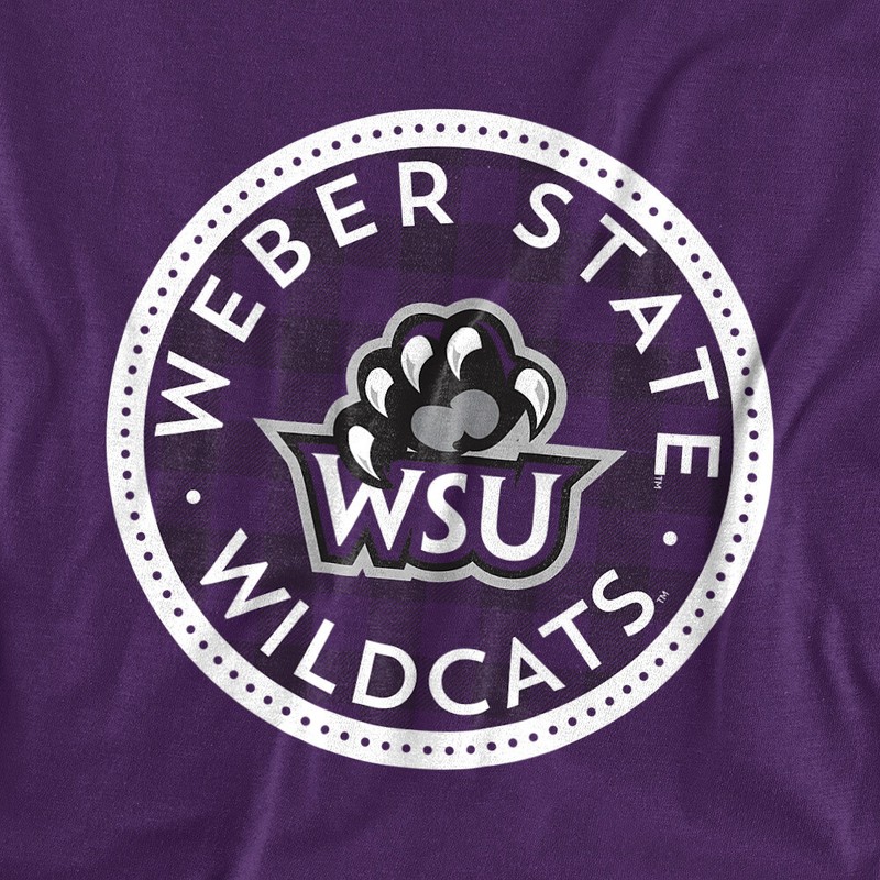 Weber State University Adult T-Shirt Plaid Badge, Purple, S-4XL gallery