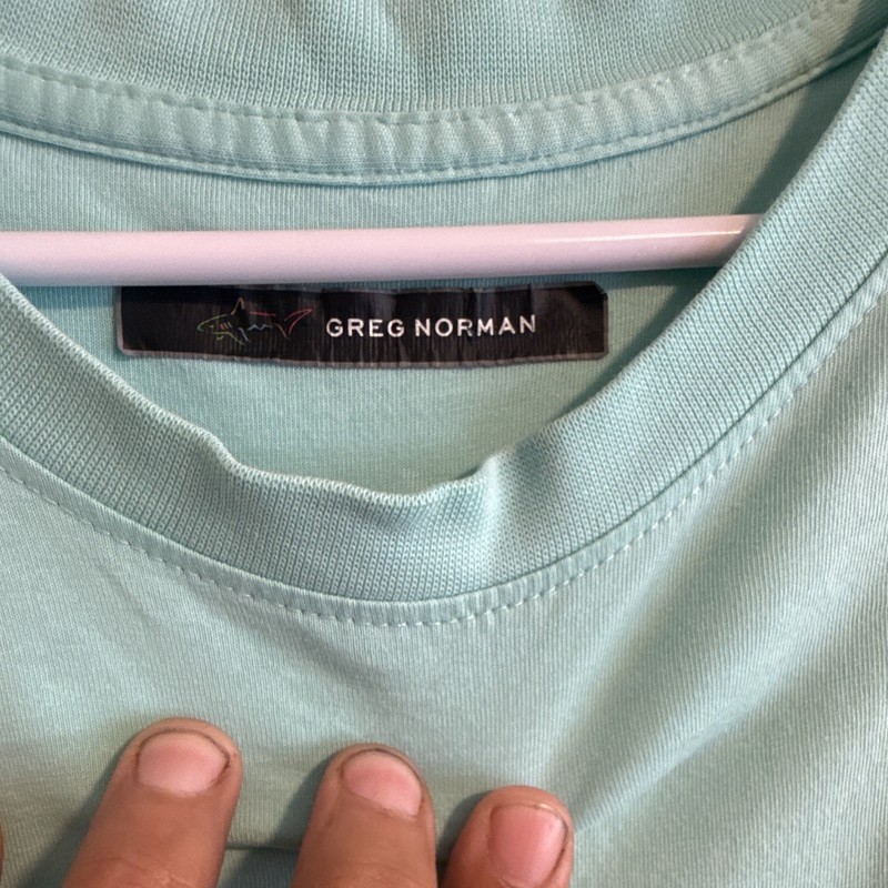 Greg Norman Luxury Cotton Tee Shirt Sz Large Green Teal Crew Neck Short Sleeve gallery