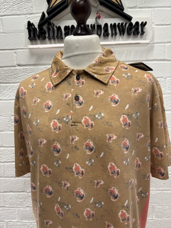 C.P. Company 283A sponged print cotton tacting polo shirt - Orange - Medium gallery