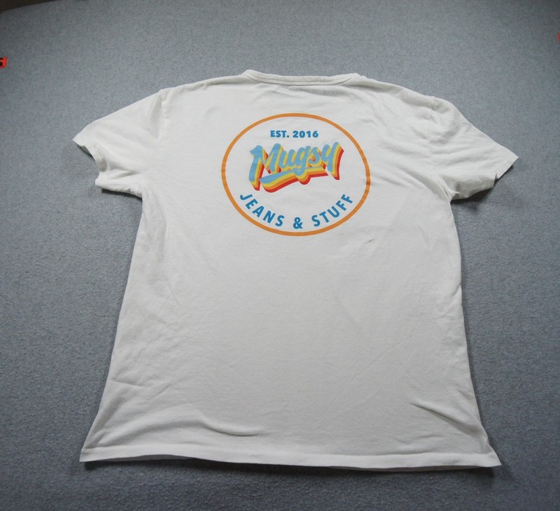 Mugsy Shirt Mens Large White Graphic Tee Short Sleeve Crewneck Adult Casual