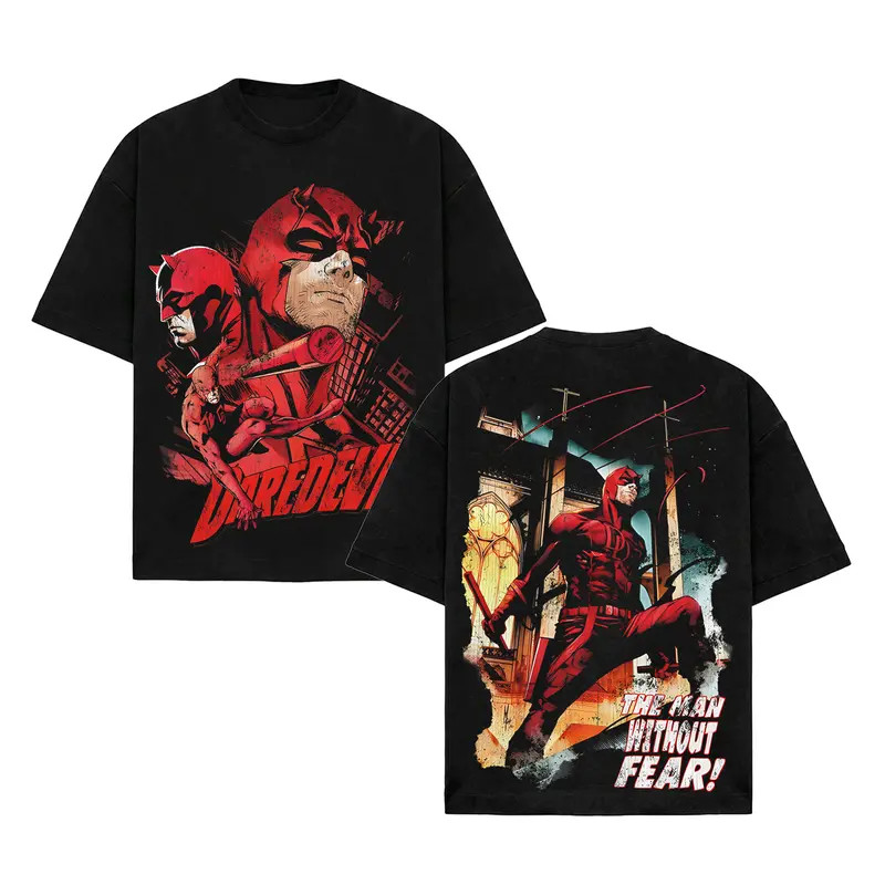 Daredevil Matt Murdock V2 Premium Cotton T-Shirt, Born Again Graphic Shirt, Char