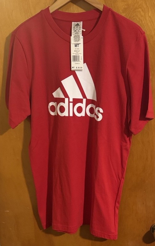 Adidas Tshirt Mens Medium Tall Red