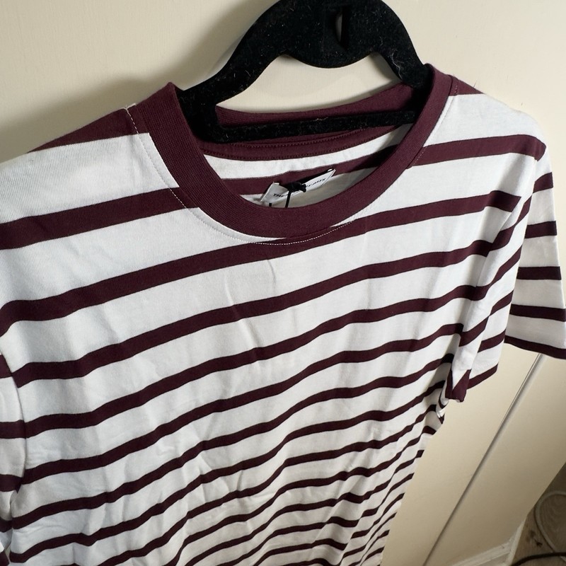These Glory Days Scandinavia Striped T Shirt | Modern Classic | Burgundy White | gallery