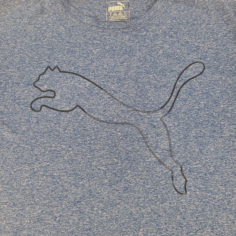 Puma Shirt Mens Medium Blue Athletic Gym Short Sleeve Casual Comfort gallery