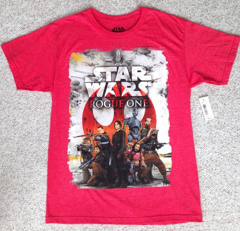 Rare STAR WARS ROGUE ONE T-SHIRT Heather Red Movie Poster Big Logo MENS MED Soft