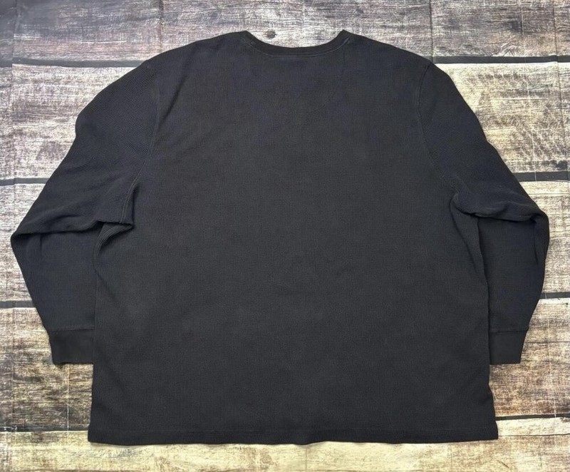 Northwest Territory Shirt Men's 4XL Thermal Henley Black Waffle Knit gallery