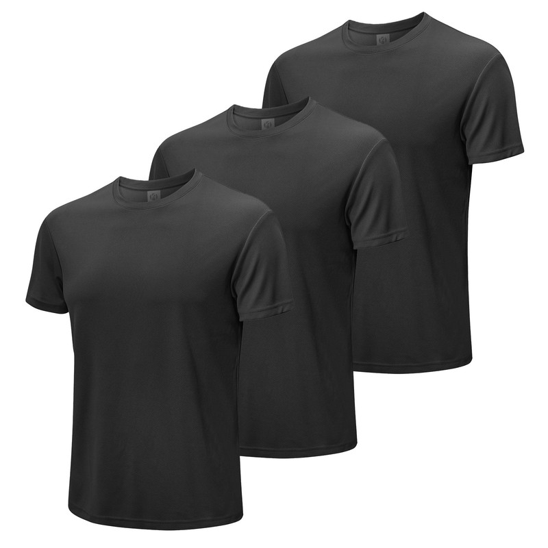 3Pc Men's Short Sleeve T-Shirts Crew Neck Tee Top Quick Dry Muscle Causal Gym gallery