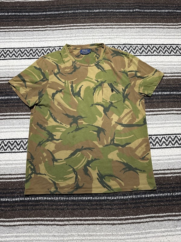 Polo Ralph Lauren Camo Pocket Shirt Men’s XL Custom Slim Fit Embroidered Pony
