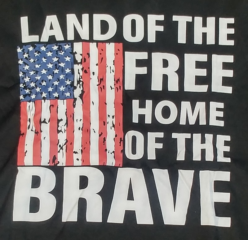 Land Of The Free Home Of The Brave American Flag Large Moisture Wicking T-shirt gallery