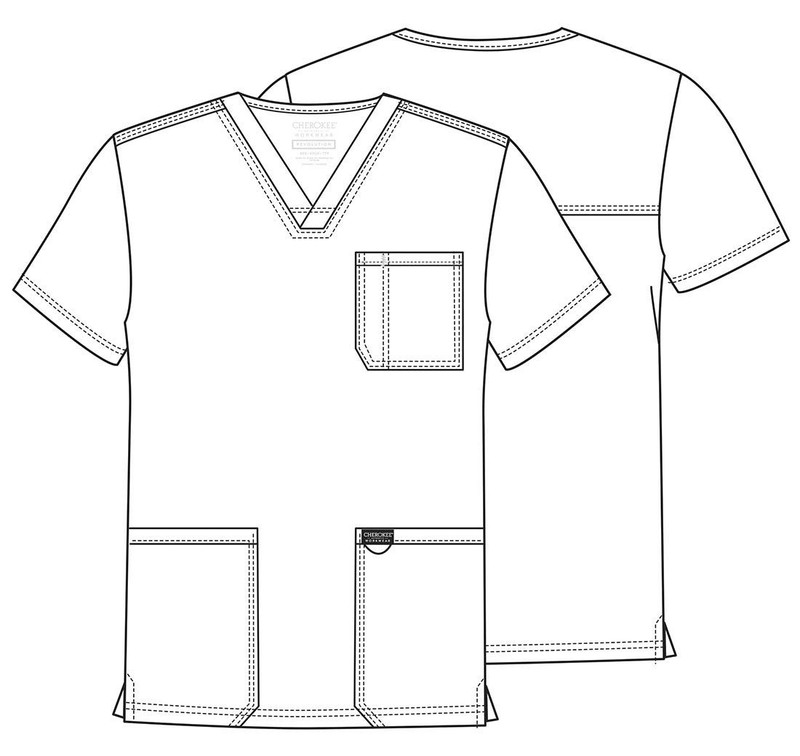 Scrub top for Men V-Neck with 3 Pockets, Knit Details, Soft, Durable, Breatha... gallery