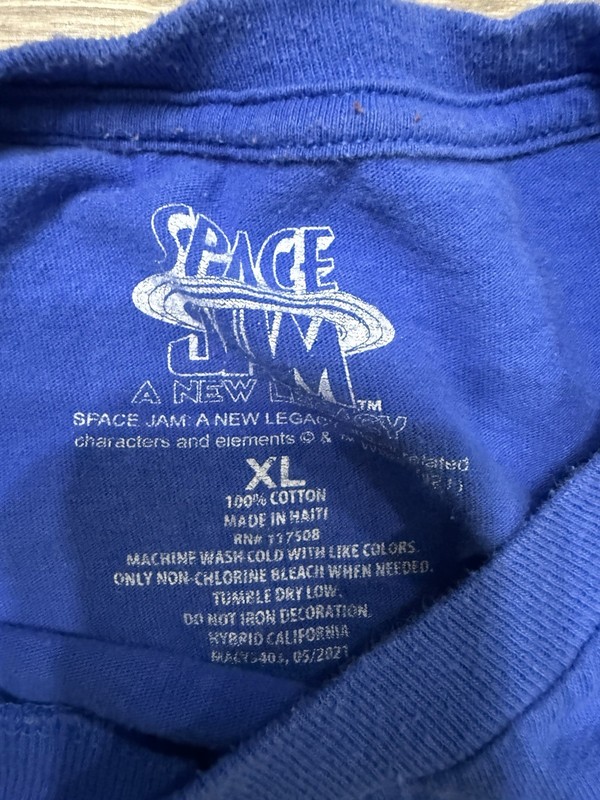 Space Jam Bugs Bunny Looney Tunes Basketball Graphic Blue T-Shirt Men’s XL gallery