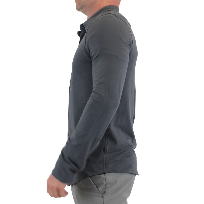 True Classic Men's, Knit Long Sleeve, Slightly Relaxed Fit Collard Shirt gallery