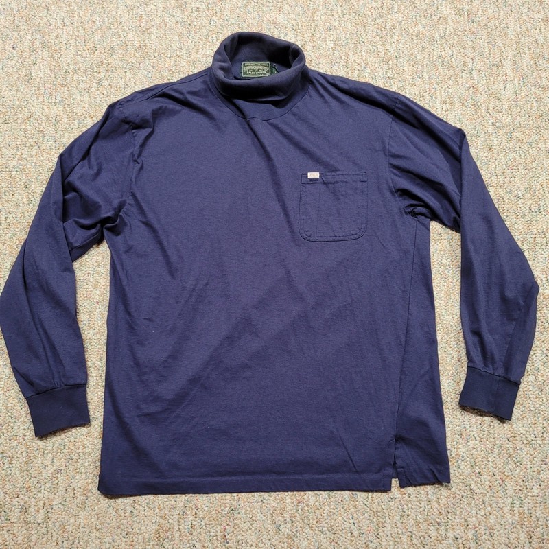 Polo Country Ralph Lauren Shirt Mens Medium Blue Turtleneck Pullover Long Sleeve