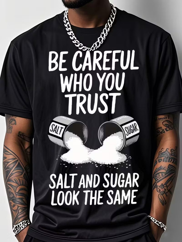 Men’s Funny Trust Warning Pro Club Shaka Tee Shirt Be Careful Who You Trust