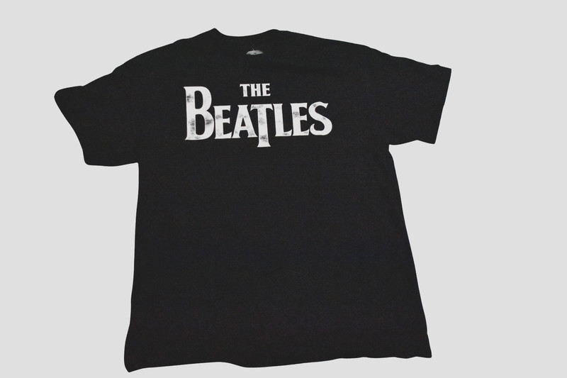 The Beatles Mens The Beatles Distressed Logo Black Shirt New M, L, XL, 2XL