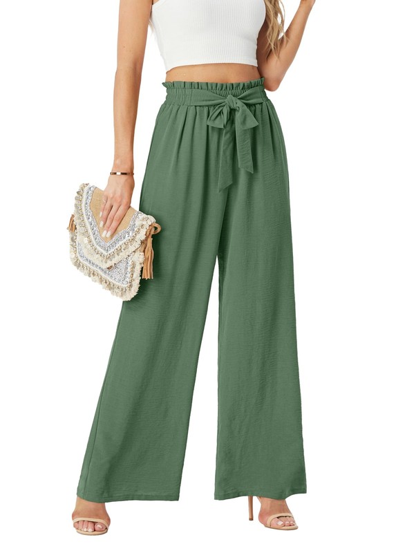 Linen White Wide Leg Women Palazzo Work Lounge Business Office Camo Pants Sum…
