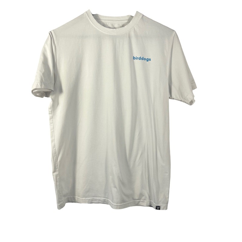 Birddogs White Graphic Logo T-Shirt Men’s M Bird Back Print Cotton Blend Tee