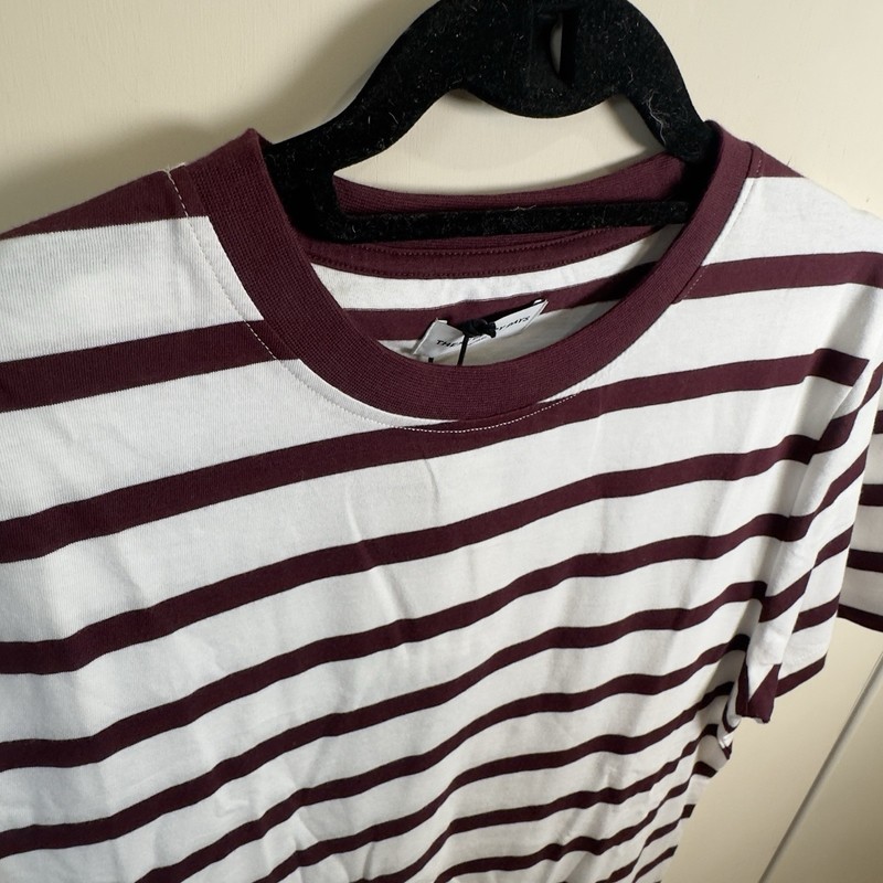 These Glory Days Scandinavia Striped T Shirt | Modern Classic | Burgundy White |