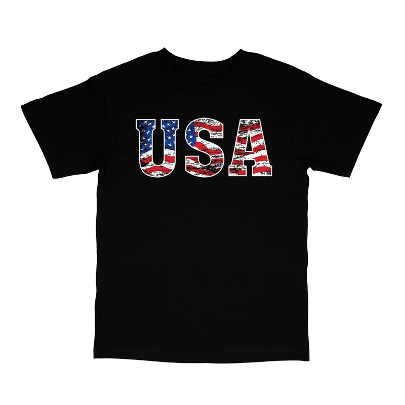 Patriotic USA Flag Print Red White Blue Mens Short Sleeve T-Shirt 21702EV2