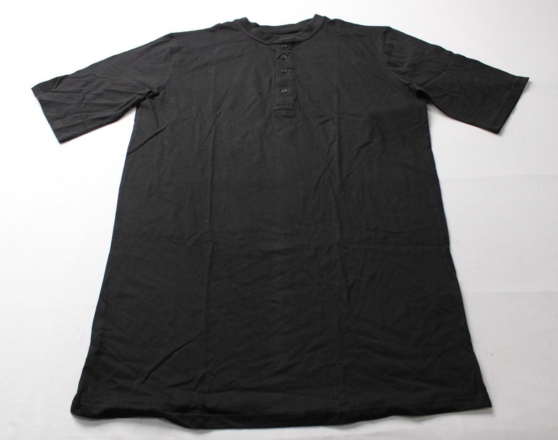 KingSize Men’s Big & Tall Shrink-Less Lightweight Henly T-Shirt CN6 Black Large