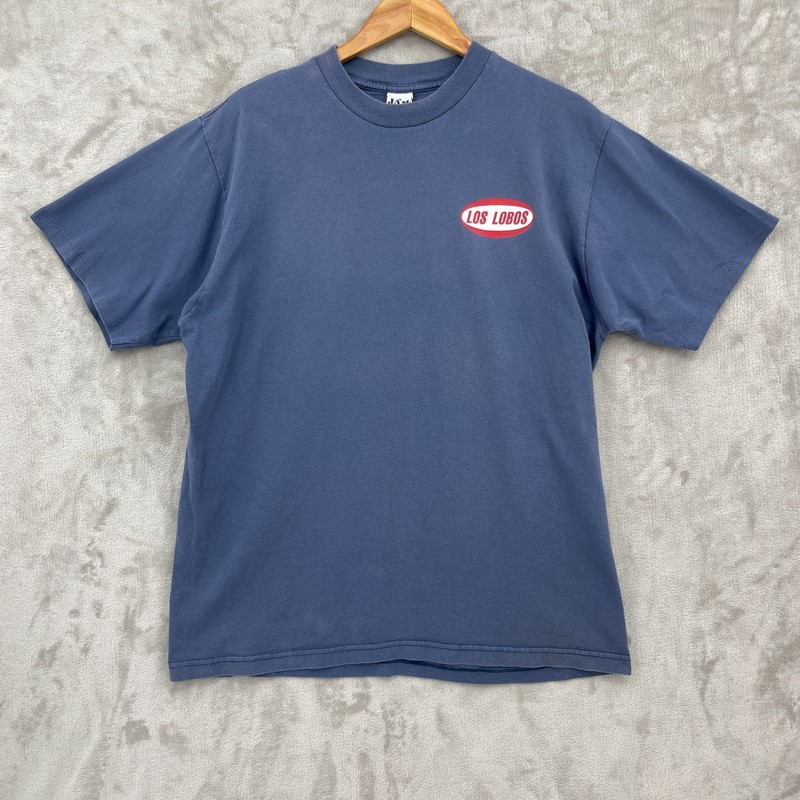 Vintage 90s Los Lobos Adult XL Single Stitched Double Sided Band Tee USA Made