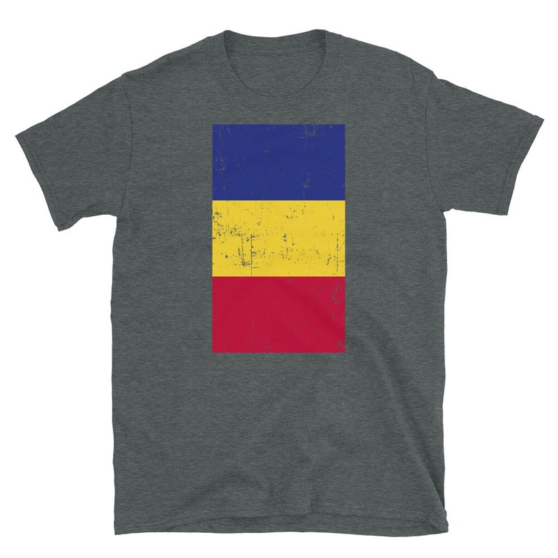 Romania Balkans Europe Bucharest Distressed Flag Short-Sleeve Unisex T-Shirt
