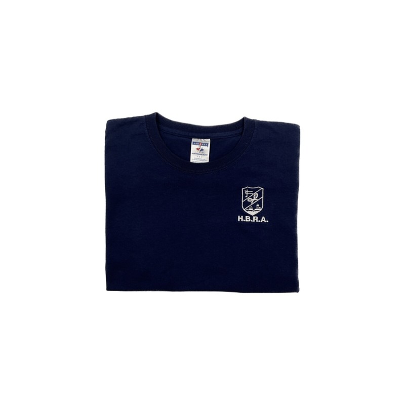 HBRA T-Shirt – Golf Tennis Rec Short Sleeve Blue Embroidered L Tee – Mens Large