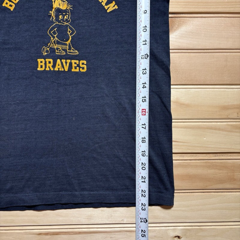 True Vintage 60s 70s Buffalo Lutheran Braves Single Stitch Ringer Shirt Small gallery