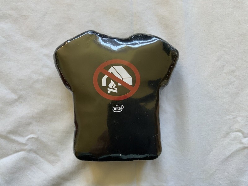 Intel Black No Camping T shirt new sealed package Unknown Size - See description gallery