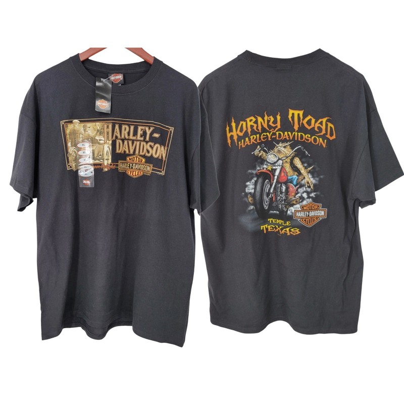 Harley‑Davidson Horny Toad Temple Texas Graphic Tee XL Black New with Tags NWT
