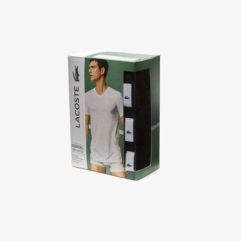 Lacoste Men's Cotton Regular Fit Crew Neck T-Shirts (3 Pack) gallery