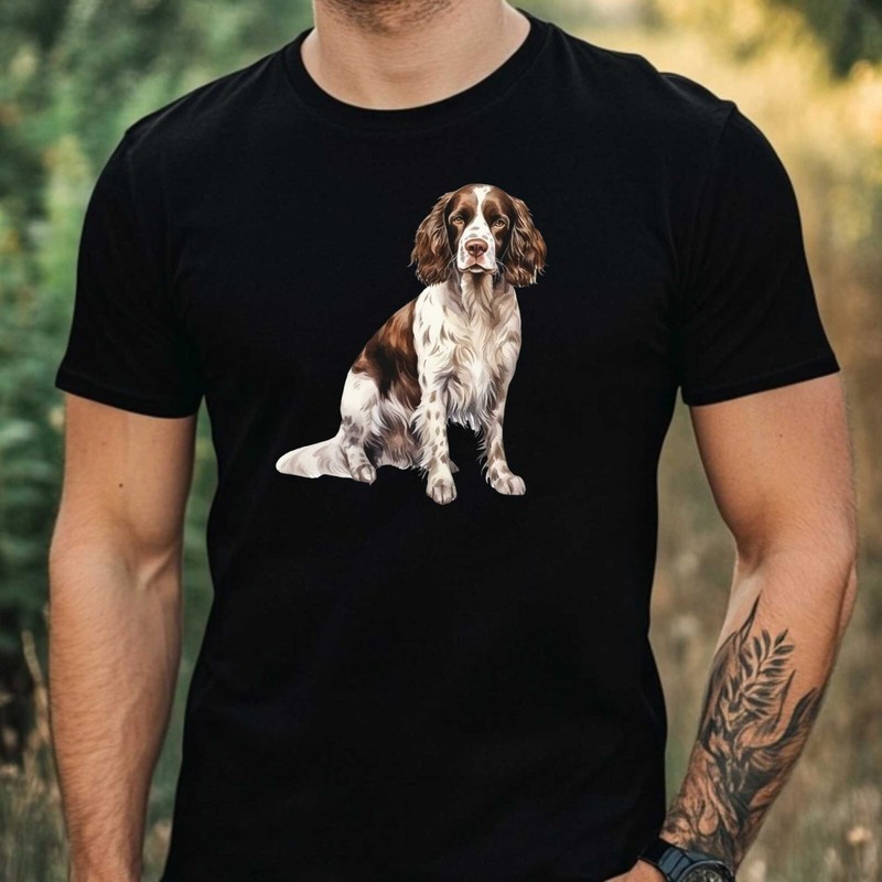 Mens English Jumper Dog Motif Cotton T-Shirt Size XS to 5XL