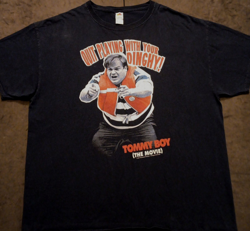 2011 XL FOTL Tommy Boy Chris Farley Dinghy Graphic Movie Collector T Shirt
