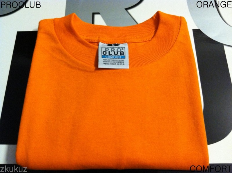 3 NEW PROCLUB COMFORT PLAIN T-SHIRT BLANK ORANGE TEE PRO CLUB S-3XL 3PC