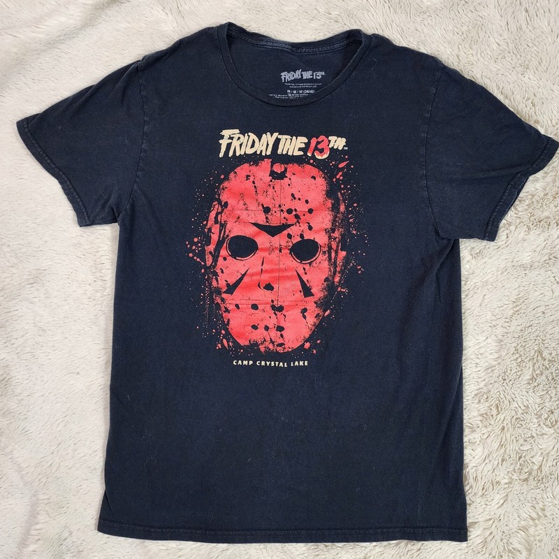 Men's Friday The 13th Camp Crystal Lake Horror Size Medium 38/40 T Shirt Black gallery
