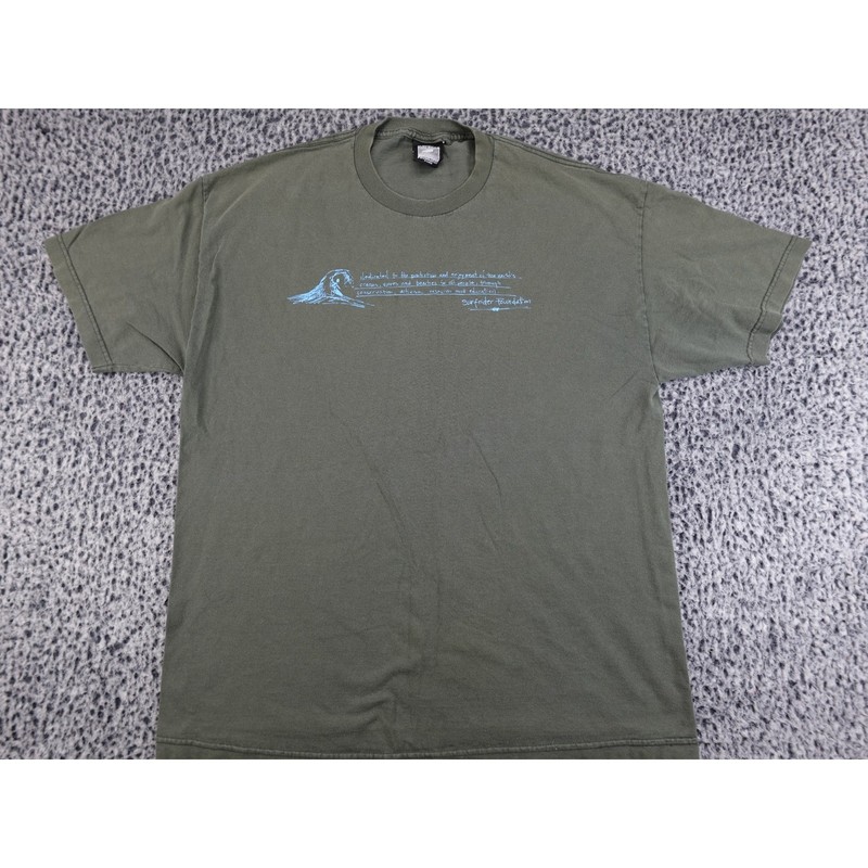 Surfrider Foundation T-Shirt Mens XL Olive Green Graphic Ocean Conservation