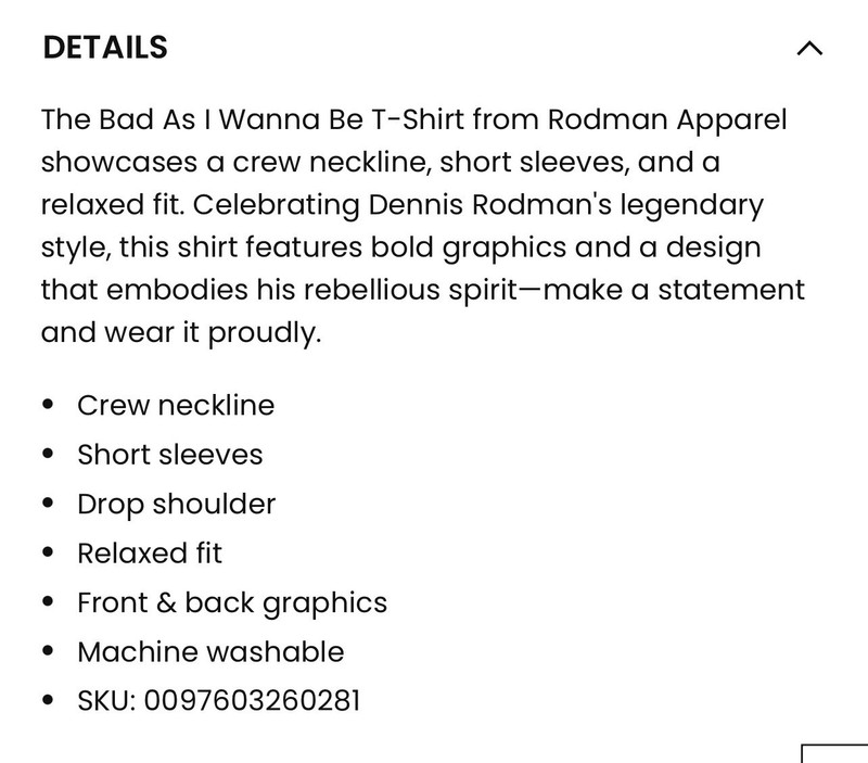 NEW Dennis Rodman Pacsun Large Tee Bad As I Wanna Be T Shirt NWT gallery
