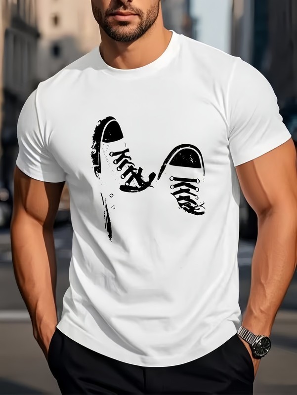 Men's Casual Sporty Fashionable Trendy Fitness Outdoor Home Short Sleeve T-Shirt gallery