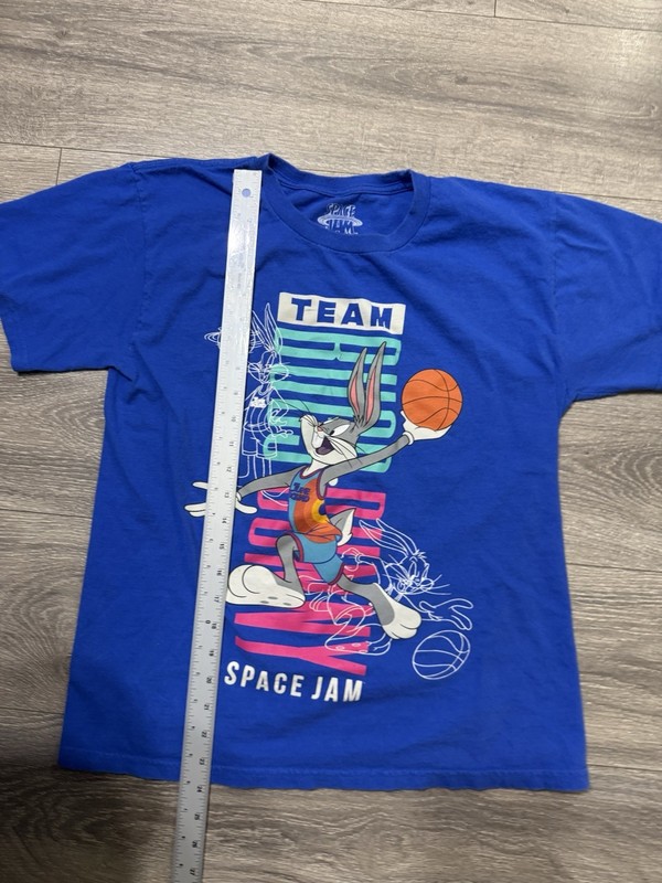 Space Jam Bugs Bunny Looney Tunes Basketball Graphic Blue T-Shirt Men’s XL gallery