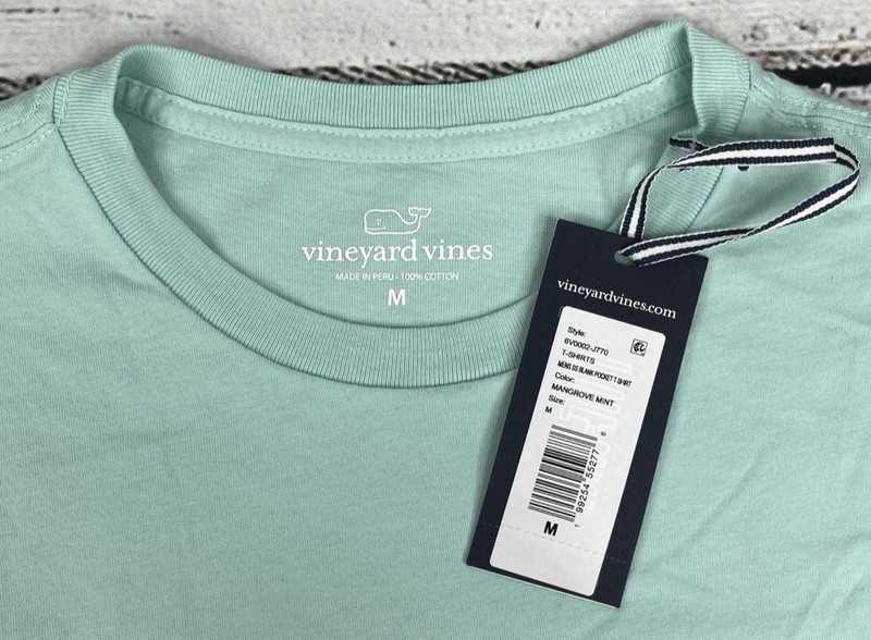 Vineyard Vines Men's Short Sleeve Pocket T-Shirt Mangrove Mint Size M- NEW gallery