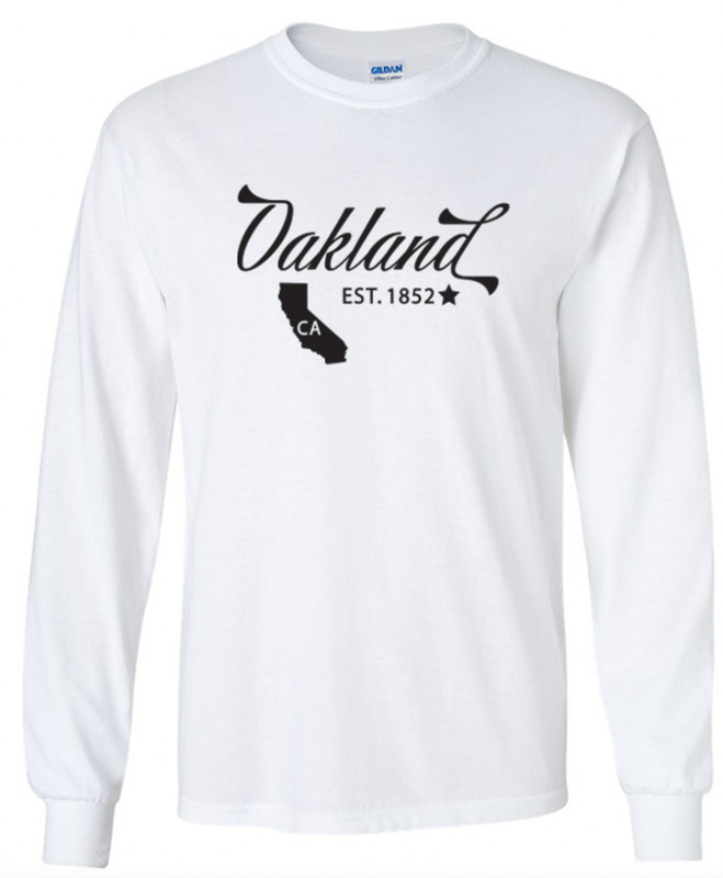 Oakland California State T-Shirt Graphic Tee Unisex Apparel Custom Text 