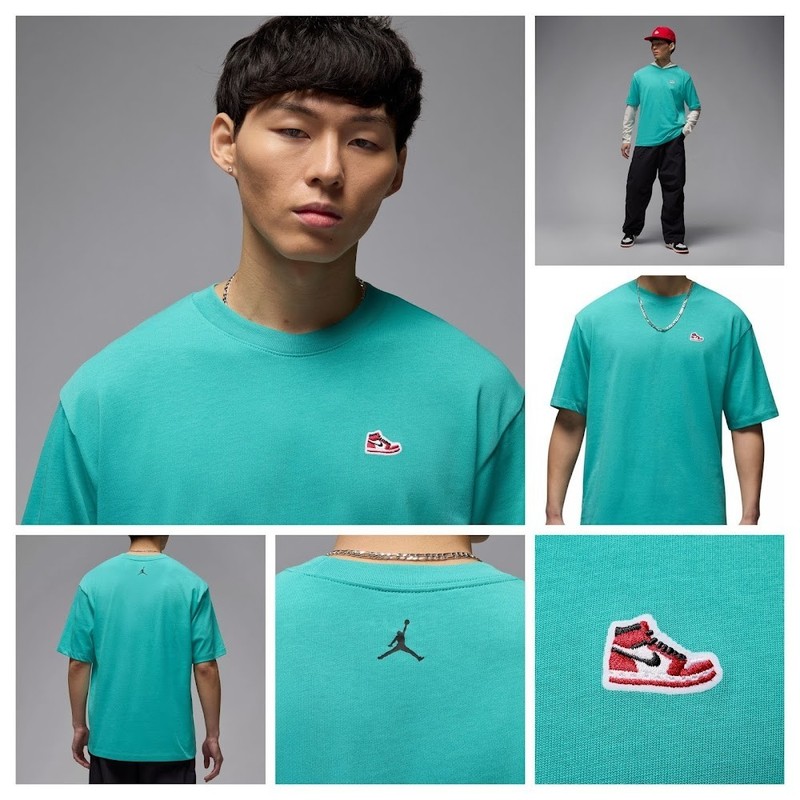 Air Jordan XL Men’s T Shirt Washed Teal AJ1 Cotton Nike Retro HJ2326 392 NWT