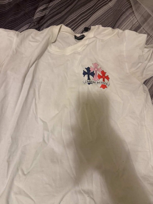 Chrome Hearts Men’s White Graphic Logo Crew Neck Short Sleeve T-Shirt Size S