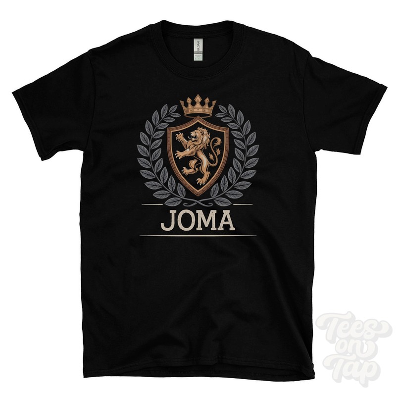 JOMA FANTASY COAT OF ARMS T-SHIRT novelty parody family name crest