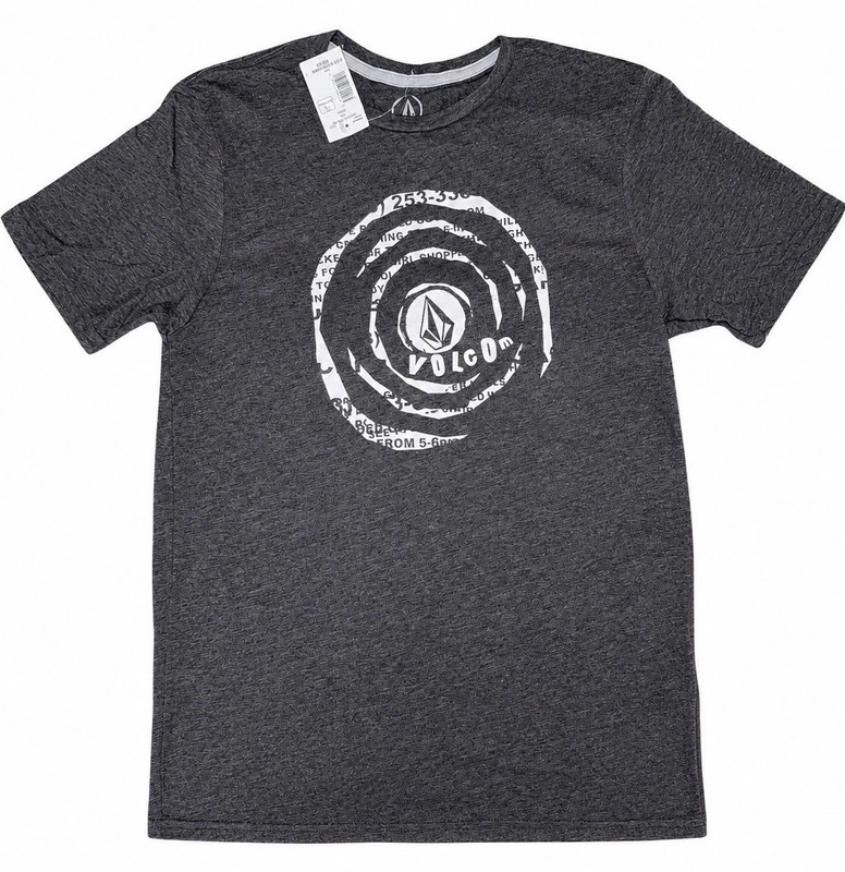 NWT Volcom Shred Stone SS Tee Mens Medium Heather Black Graphic T-Shirt