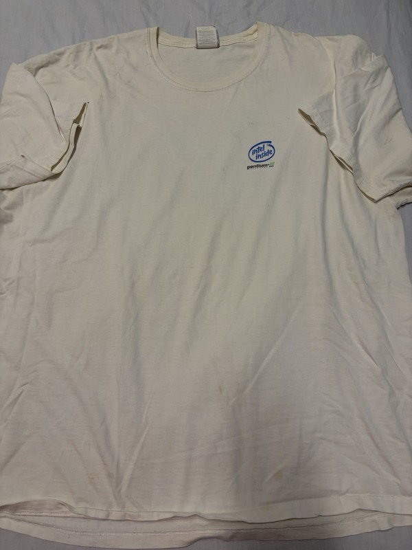 Vintage Intel Inside Pentium 3 Promo T-Shirt Men’s 2XL Retro Tech PC Gaming Tee