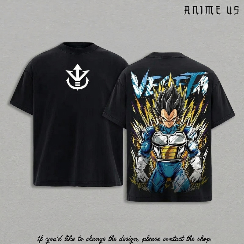 Vegeta Dragon Ball Z Anime T-Shirt Super Saiyan Graphic Tee